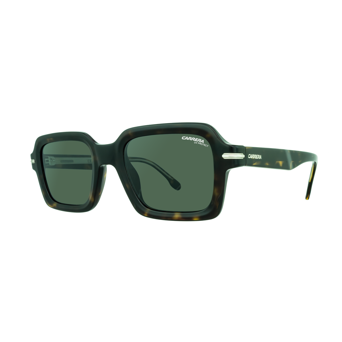 Carrera 358/S QT Havana Rectangular Unisex Sunglasses side angle