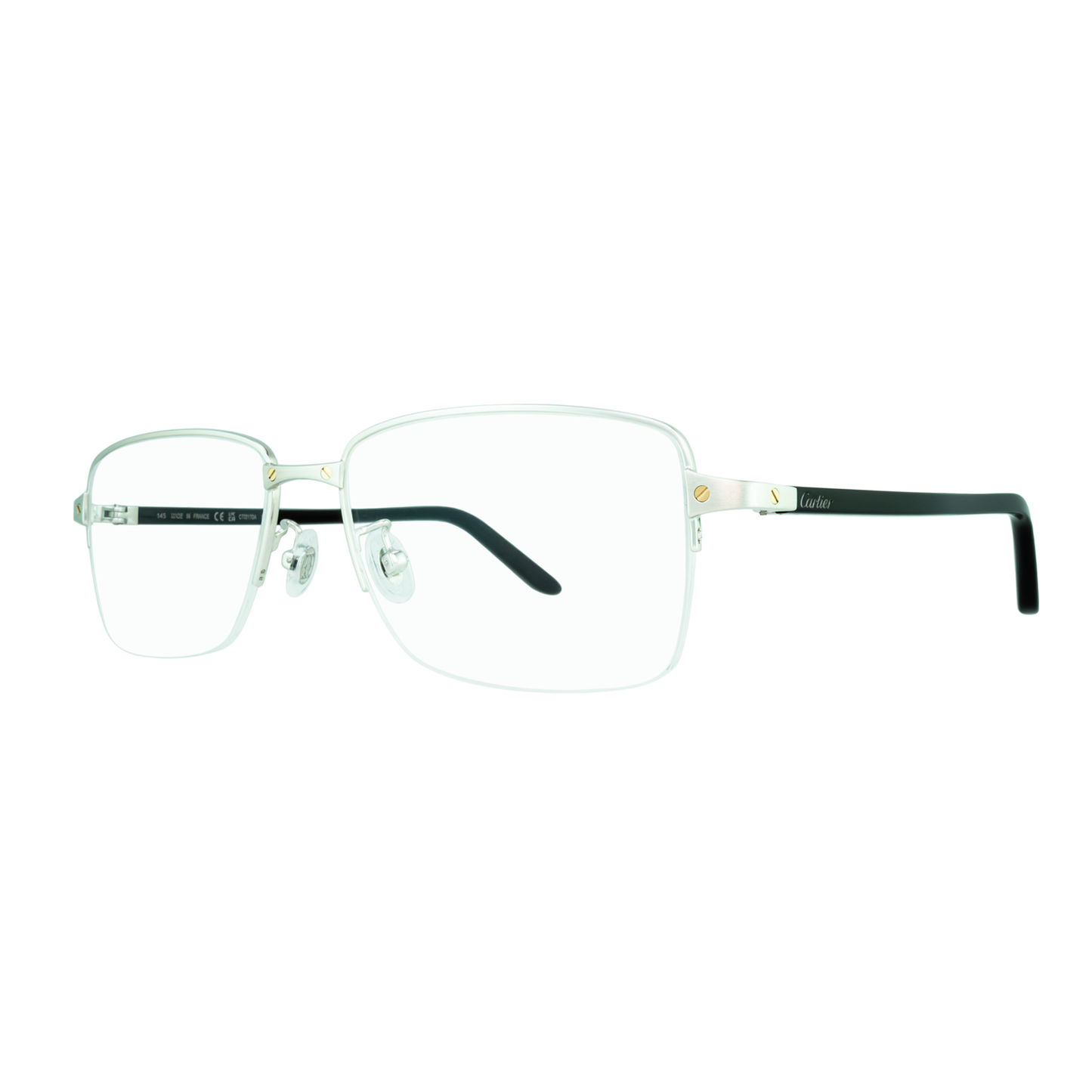 Cartier CT0217OA 004 Half-Rim Rectangular Eyeglasses Side angle
