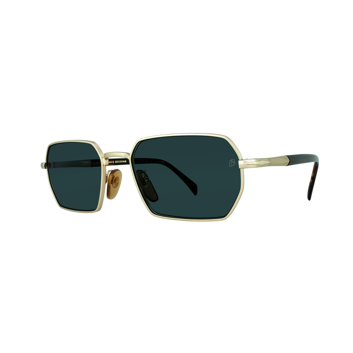 David Beckham DB 1174/S 8SO/MT Matte Gold & Havana Unisex Sunglasses side angle