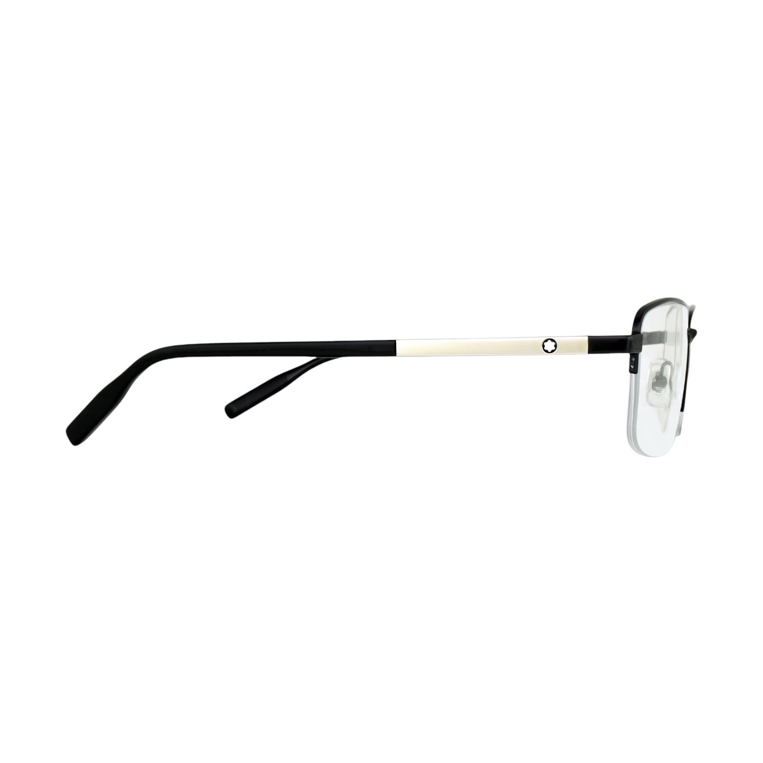 Montblanc MB0020O 001 Eyeglasses Men's Half-Rimless Rectangular Design