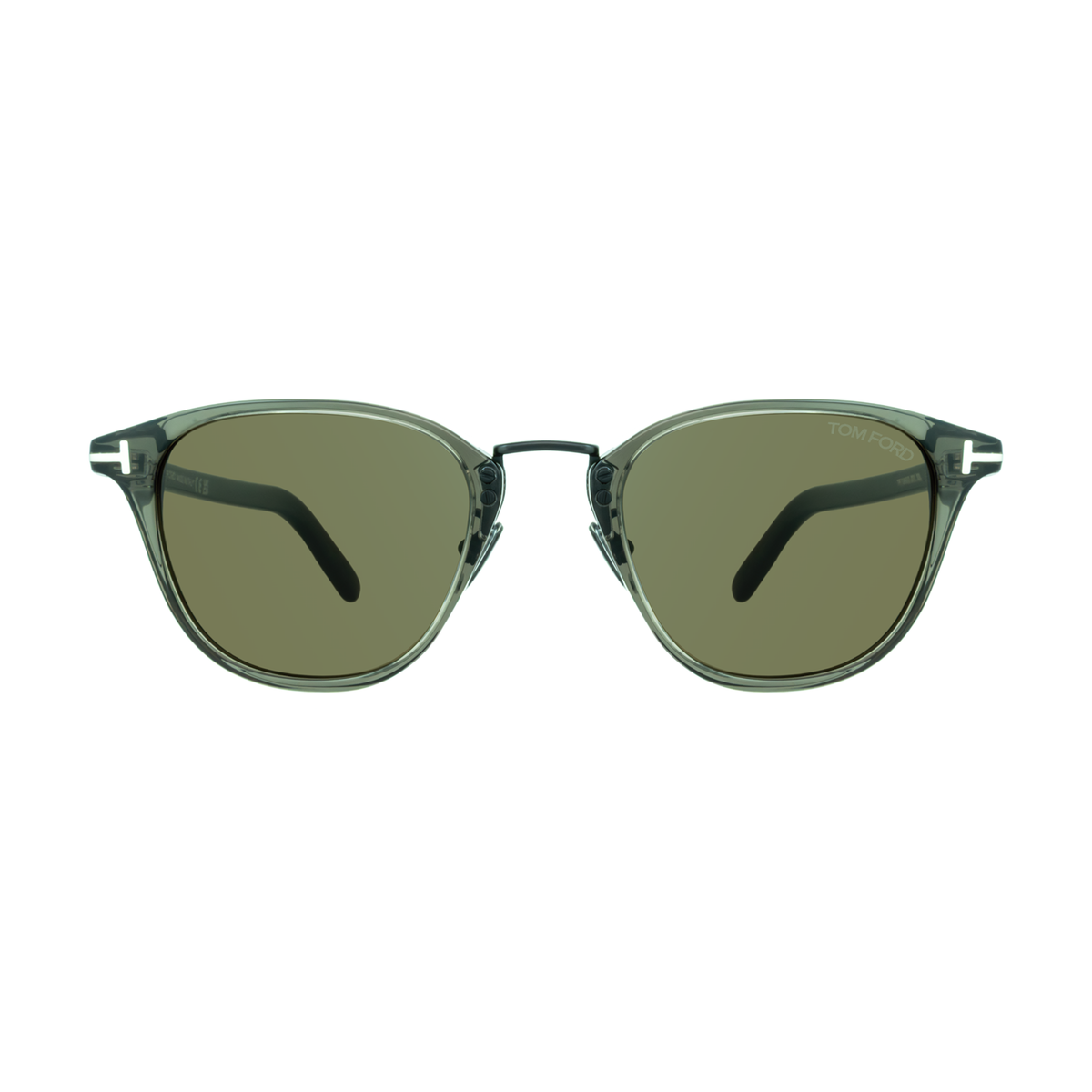 Tom Ford FT1049-D 20J Shiny Grey Square Sunglasses with Roviex Brown Lenses