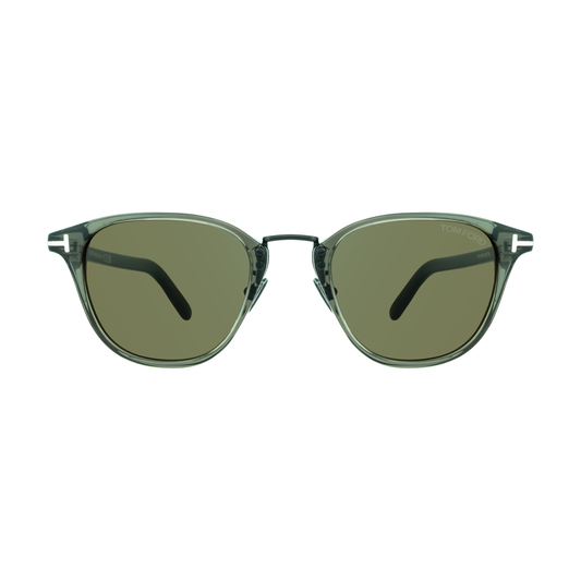 Tom Ford FT1049-D 20J Shiny Grey Square Sunglasses with Roviex Brown Lenses