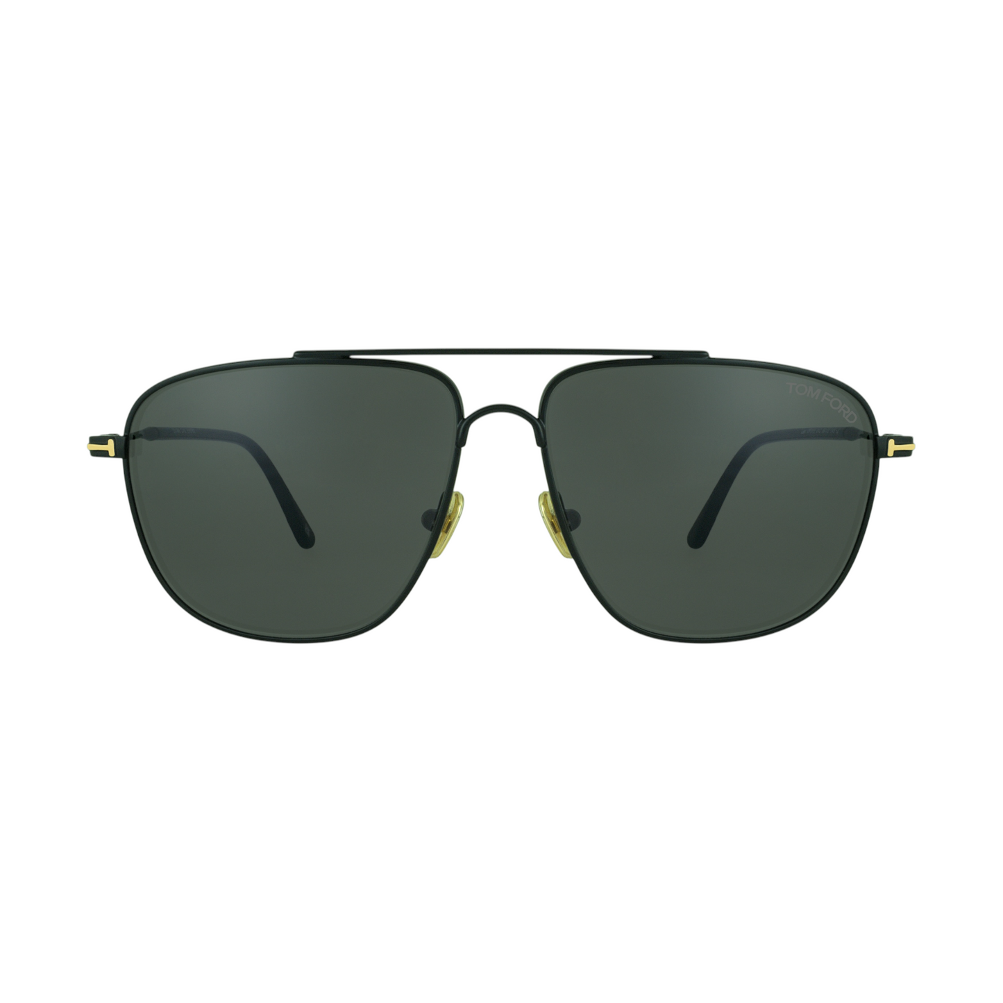 Tom Ford FT0815/S 01C LEN sunglasses with a rectangular black metal frame and grey lenses