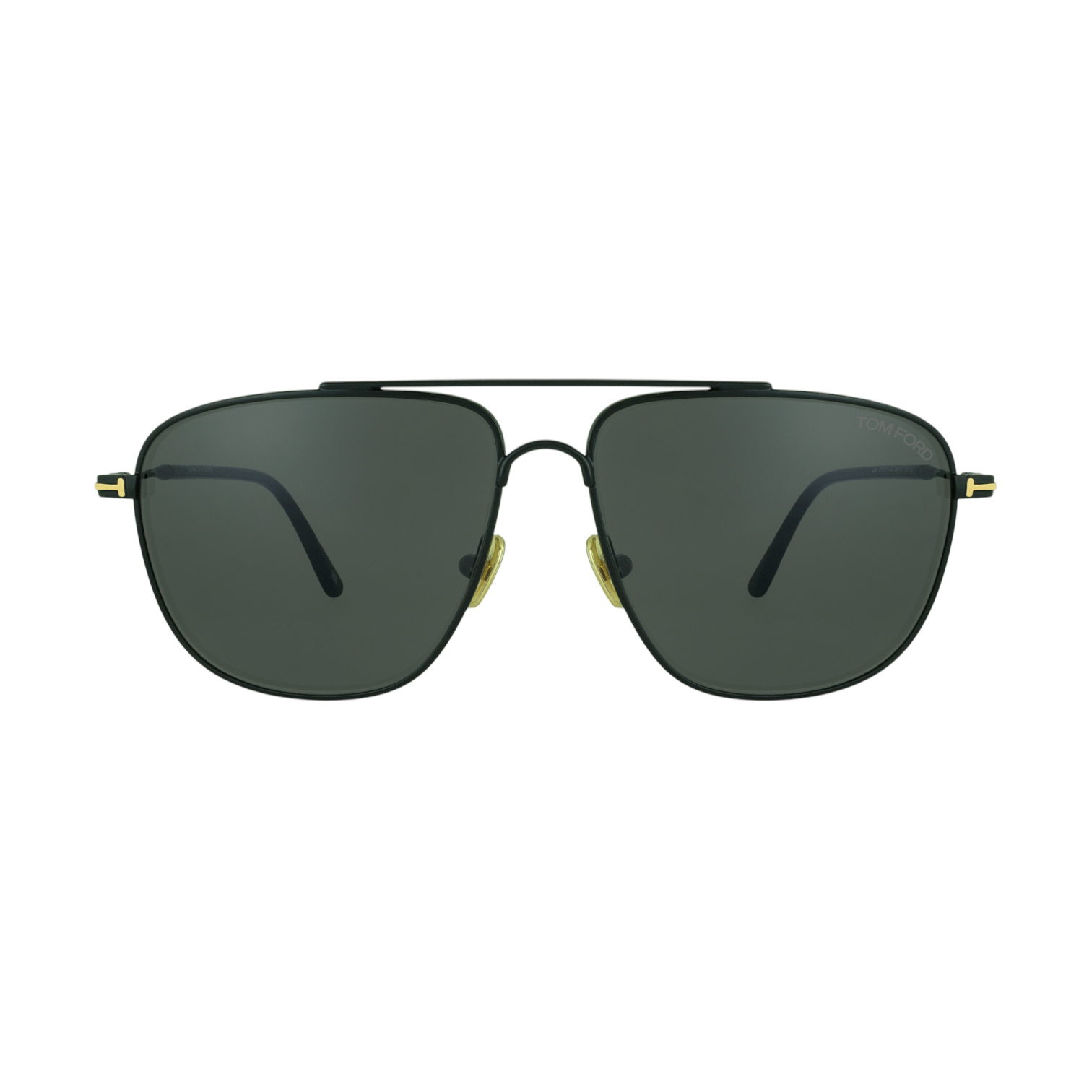 Tom Ford FT0815/S 01C LEN sunglasses with a rectangular black metal frame and grey lenses
