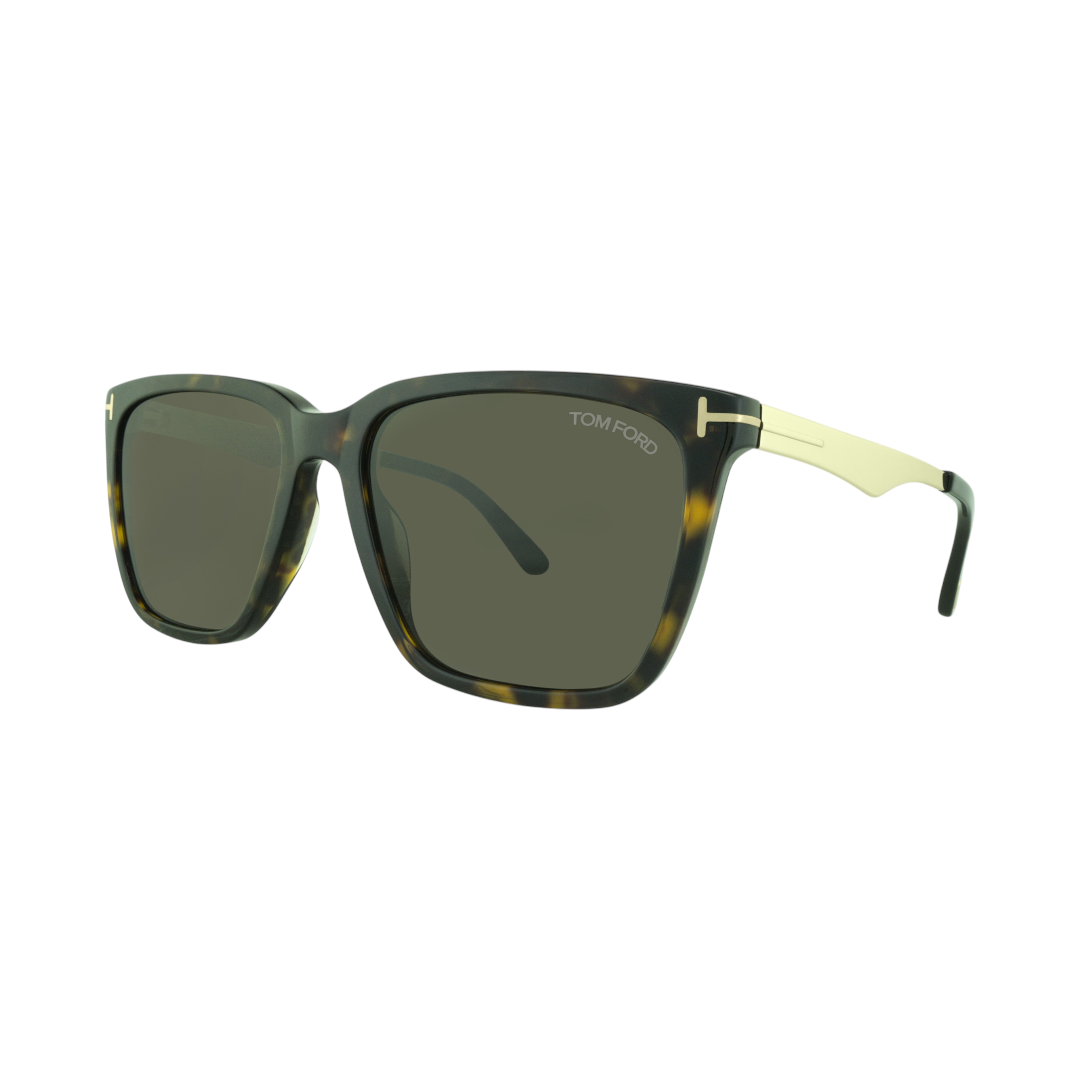 Tom Ford Garrett TF 862 S 52E Square Sunglasses – Havana/Gold Designer Eyewear for Men
